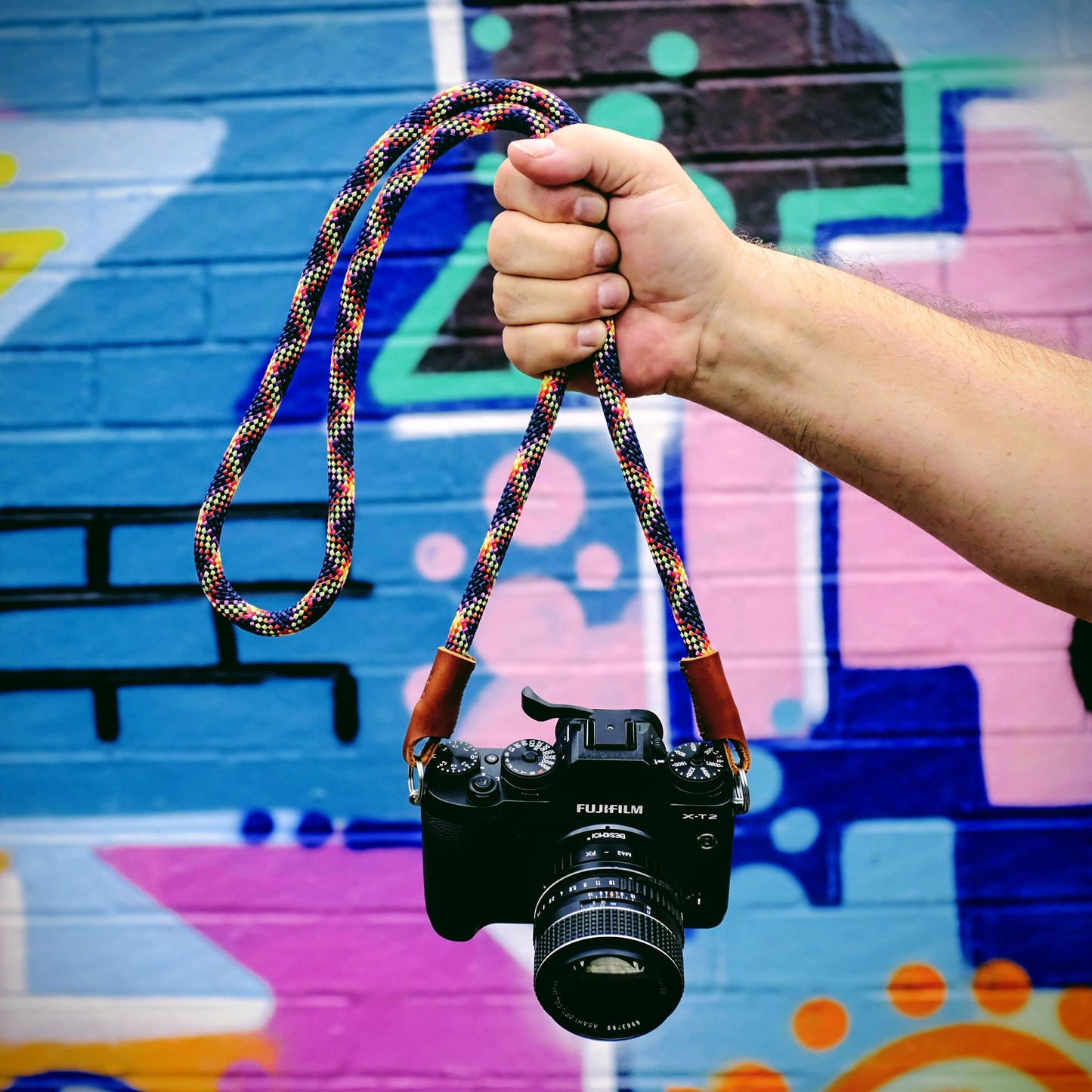 Handmade Climbing Rope Camera Strap with Leather Finish – Rugged, Lightweight & Adventure-Ready, Universal fit