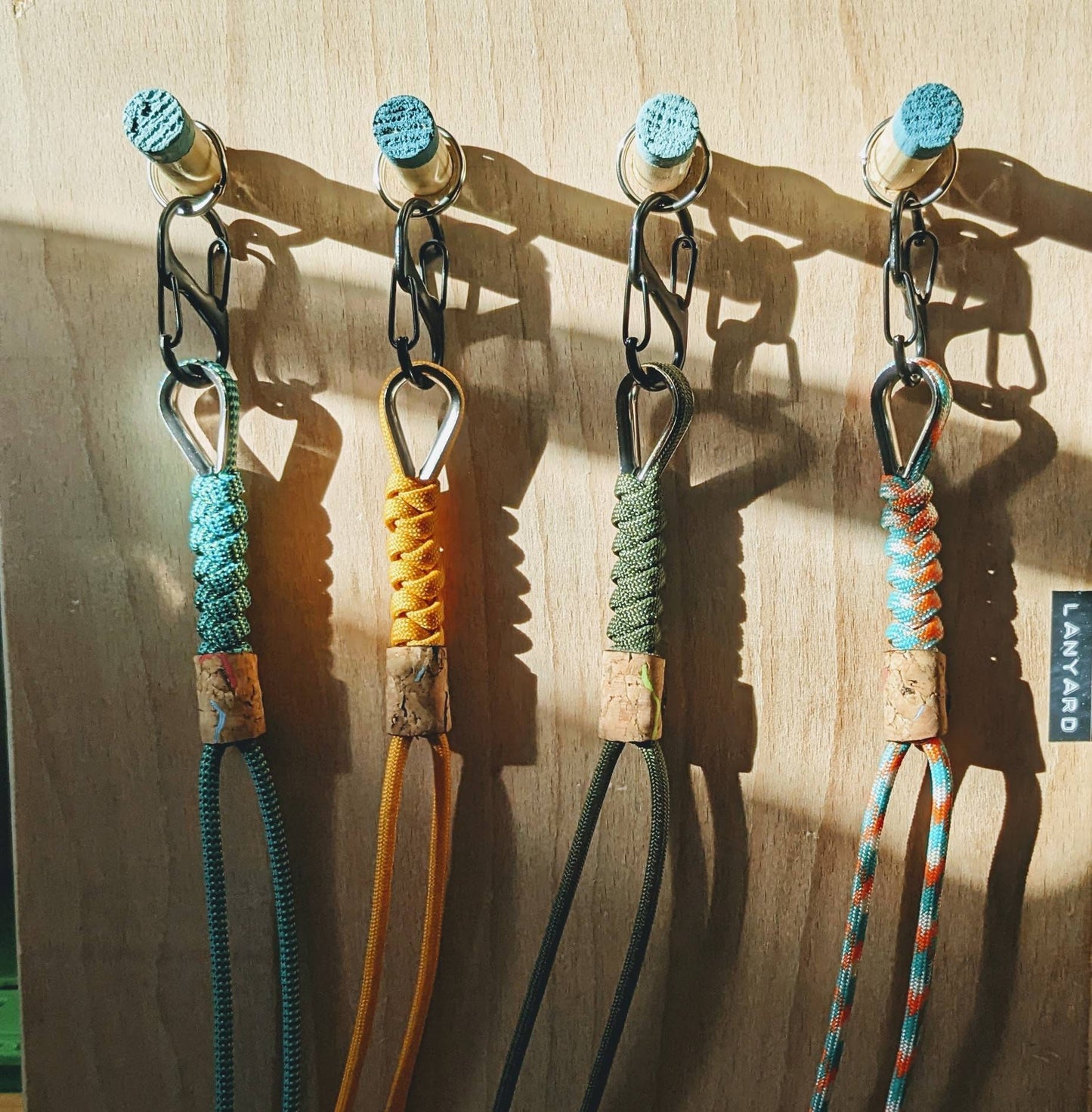 Handmade Paracord Lanyard with Genuine Cork Finish – Durable EDC Keychain Accessory